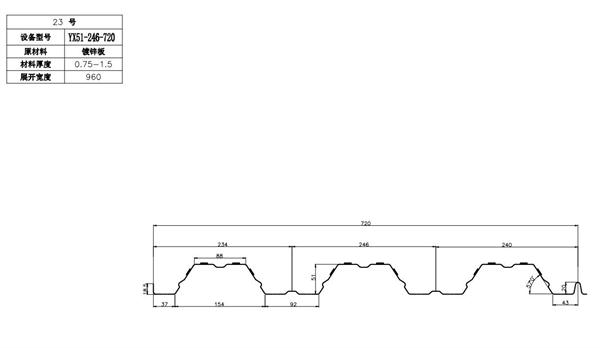 YX51-246-720開(kāi)口樓承板